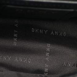 مملوكة مسبقًا DKNY Black Leather Logo Flap Crossbody Bag