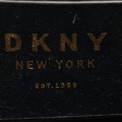 مملوكة مسبقًا DKNY Black Leather Logo Flap Crossbody Bag