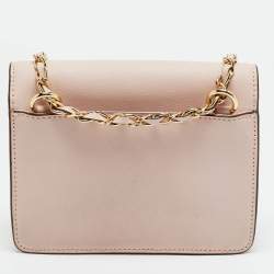 Pre Owned DKNY Bryant Park Flap Pink Leather Crossbody Bag