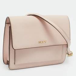 Pre Owned DKNY Bryant Park Flap Pink Leather Crossbody Bag