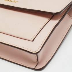 Pre Owned DKNY Bryant Park Flap Pink Leather Crossbody Bag