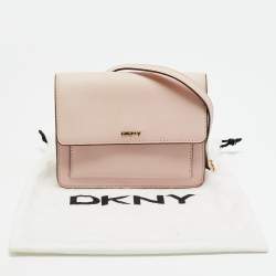 Pre Owned DKNY Bryant Park Flap Pink Leather Crossbody Bag