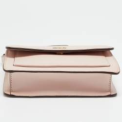 Pre Owned DKNY Bryant Park Flap Pink Leather Crossbody Bag