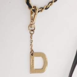 Pre Owned حقيبة كروس دي كيه إن واي جلد مبطن أزرق كحلي