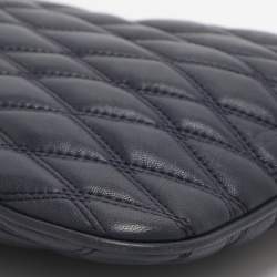 Pre Owned حقيبة كروس دي كيه إن واي جلد مبطن أزرق كحلي