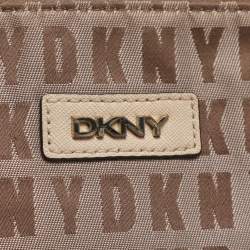 Pre Owned حقيبة كتف دي كي إن واي كانفاس بشعار بيج