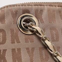 Pre Owned حقيبة كتف دي كي إن واي كانفاس بشعار بيج