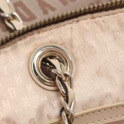 Pre Owned حقيبة كتف دي كي إن واي كانفاس بشعار بيج