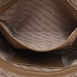 مملوكة مسبقًا حقيبة دي كي إن واي ساتشيل قماش وتفاصيل جلد بيج