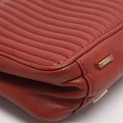 Pre Owned DKNY Gansevoort Brique Red Quilted Leather Shoulder Bag