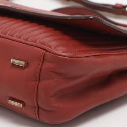 Pre Owned DKNY Gansevoort Brique Red Quilted Leather Shoulder Bag