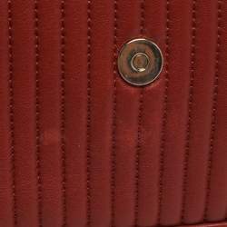 Pre Owned DKNY Gansevoort Brique Red Quilted Leather Shoulder Bag