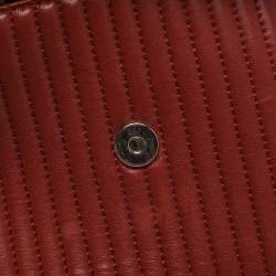 Pre Owned DKNY Gansevoort Brique Red Quilted Leather Shoulder Bag