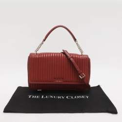 Pre Owned DKNY Gansevoort Brique Red Quilted Leather Shoulder Bag