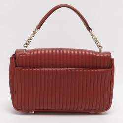 Pre Owned DKNY Gansevoort Brique Red Quilted Leather Shoulder Bag