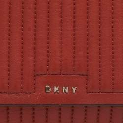 Pre Owned DKNY Gansevoort Brique Red Quilted Leather Shoulder Bag