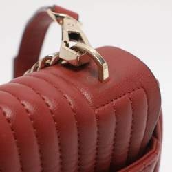 Pre Owned DKNY Gansevoort Brique Red Quilted Leather Shoulder Bag