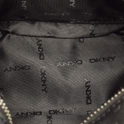 Pre Owned حقيبة كاميرا دي كي إن واي جلد أسود بنقشة شعار بارز