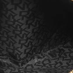 Pre Owned Dkny Robinson Double Zip Black Saffiano Leather Tote