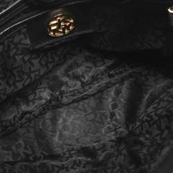 Pre Owned Dkny Robinson Double Zip Black Saffiano Leather Tote