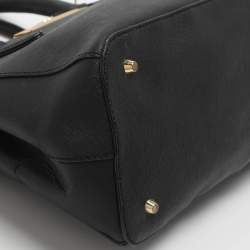 Pre Owned Dkny Robinson Double Zip Black Saffiano Leather Tote