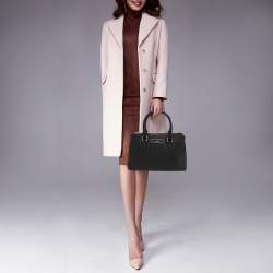 Pre Owned Dkny Robinson Double Zip Black Saffiano Leather Tote