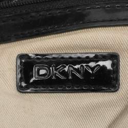 Pre Owned DKNY Black Patent Leather and Sequins Satchel