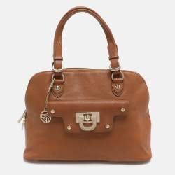 مملوكة مسبقًا DKNY Brown Leather Satchel