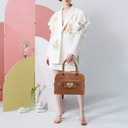 Pre Owned DKNY Brown Leather Satchel