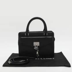 Pre Owned DKNY Elissa Black Leather Satchel