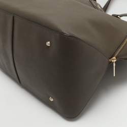 Pre Owned Dkny Dark Khaki Saffiano Leather Tote