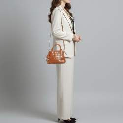 مملوكة مسبقًا Dkny Paige Brown Croc Embossed Leather Tote