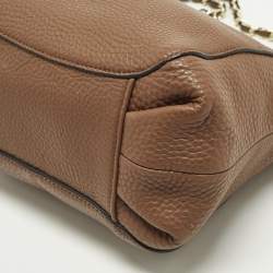 مملوكة مسبقًا Dkny Brown Leather Chain Shoulder Bag