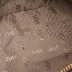 مملوكة مسبقًا DKNY Taupe Brown Leather Top Zip Dome Satchel