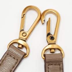 مملوكة مسبقًا DKNY Taupe Brown Leather Top Zip Dome Satchel