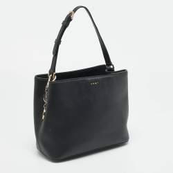 Pre Owned حقيبة دلو دي كيه إن واي براينت بارك جلد أسود