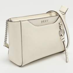 Pre Owned Dkny Lola White Leather Crossbody Bag