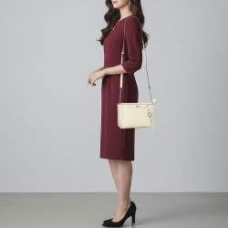 Pre Owned Dkny Lola White Leather Crossbody Bag