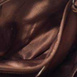 Pre Owned DKNY Beige Python Embossed Suede Chain Shoulder Bag