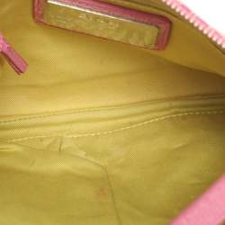 Pre Owned حقيبة كتف دي كيه إن واي جلد ونقشة سحلية وقماش بالشعار زهري