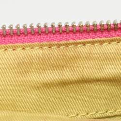 Pre Owned حقيبة كتف دي كيه إن واي جلد ونقشة سحلية وقماش بالشعار زهري