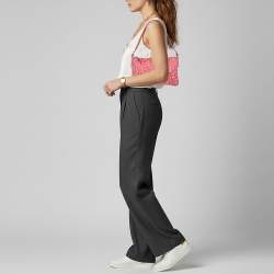 Pre Owned حقيبة كتف دي كيه إن واي جلد ونقشة سحلية وقماش بالشعار زهري