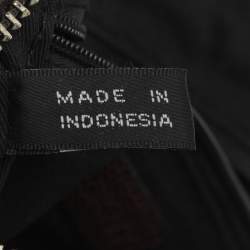 Pre Owned حقيبة ساتشل دي كي إن واي بنقش البني على القماش وجلد مطبوع بنقشة السحلية