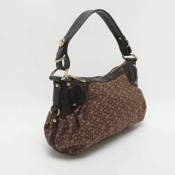 مملوكة مسبقًا DKNY Brown Signature Canvas and Leather Hobo