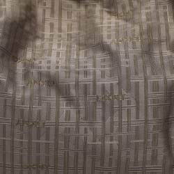 Pre Owned DKNY Grey/Brown Logo Print Nylon and Leather Hobo