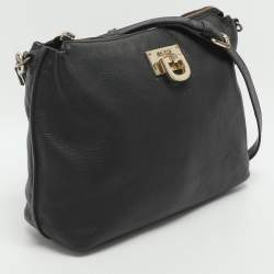 Pre Owned حقيبة كروس دي كيه إن واي جلد أسود