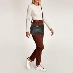 Pre Owned حقيبة كروس دي كيه إن واي جلد أسود