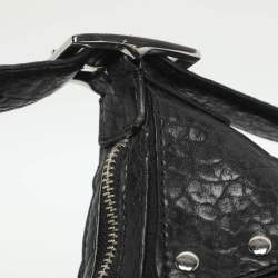 Pre Owned Dkny Black Canvas and Leather Studded Hobo