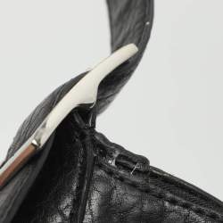 Pre Owned Dkny Black Canvas and Leather Studded Hobo