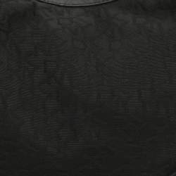 Pre Owned Dkny Black Canvas and Leather Studded Hobo